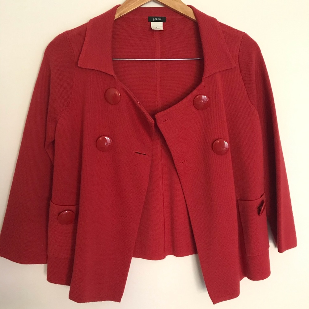 J. Crew cropped Peacoat in red